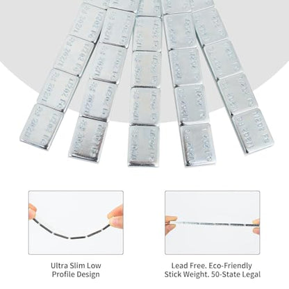 Eisen Stick on Adhesive Wheel Weights, 1/2oz, 144pcs, Grey, Zinc