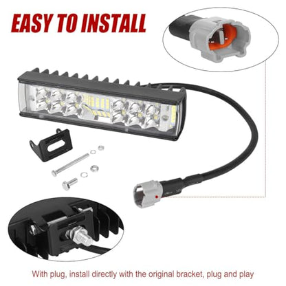 Headlight Light Bar LED for Sur-Ron Surron Light Bee S X Segway X160 X260 for 7/8" Handlebars Motorcycle Electric Dirt Bike Plug and Play Farther and Wider View