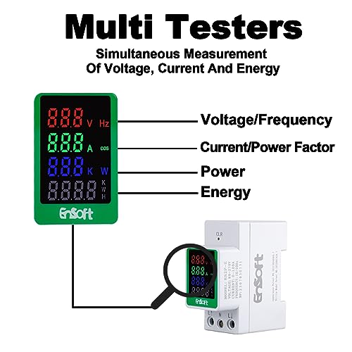 AC Digital Energy Meter, AC 80-270V 100A Ammeter Voltmeter (Built-in CT)