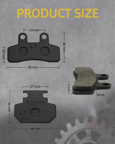 2Pcs Front & Rear Brake Pard Set for Yozma in 10 / Heybike Villian