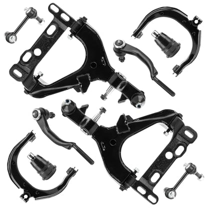Front Lower & Upper Control Arm w/Ball Joint for Buick Rainier Chevy Trailblazer GMC Envoy Isuzu Ascender 04-07, SAAB 9-7X 05-07, Driver & Passenger Side, 10Pcs Suspension Kit K620467 K620468 K640294