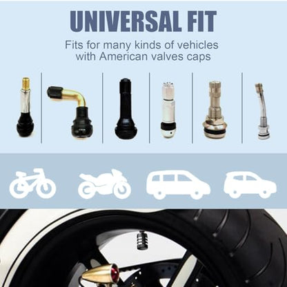 DECURCAR Tire Valve Stem Caps 12 Pack American Flag - Black - color: Black, size: American Flag
