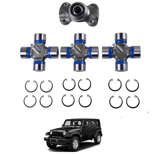 BestParts Front Driveshaft 3x Universal Joints with Spicers and CV Socket Rebuild Kit Compatible with Jeep Wrangler TJ Compatible with Cherokee XJ Replace 211355X 5-153X