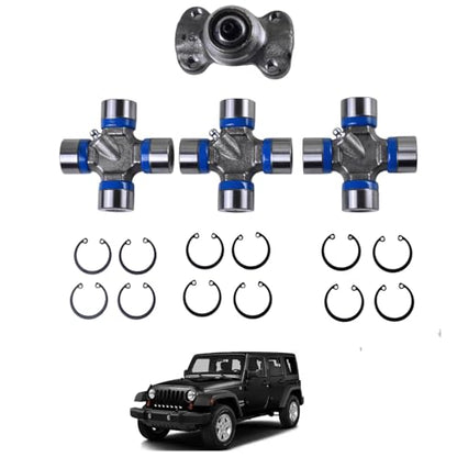 BestParts Front Driveshaft 3x Universal Joints with Spicers and CV Socket Rebuild Kit Compatible with Jeep Wrangler TJ Compatible with Cherokee XJ Replace 211355X 5-153X