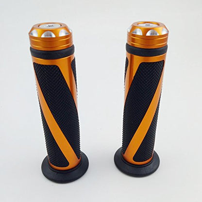 Universal Motorcycle Rubber Gel Handlebar Hand Grips for 7/8" Bar End Handle Bars Sports Bikes - color: Golden