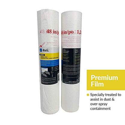 Reli. Masking Film 1 Roll | 180' x 48" | Pre-Folded Plastic