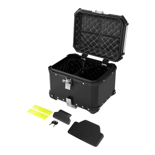 TCT-MOTORPARTS Aluminum 45L Top Case Trunk Tail Box Luggage Mount Rack Fits for BMW R1300GS 2023-2025 R1250GS R1250GS Adventure 2019-2024 - color: Black Tail Luggage Box (45L)