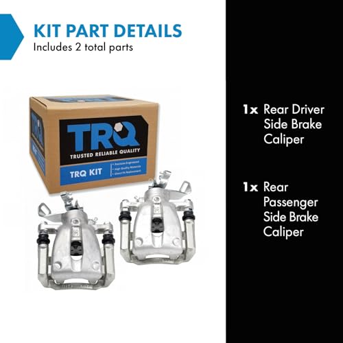 TRQ Rear Brake Caliper Set Zinc Coated Brackets Hardware - style: CLA31955