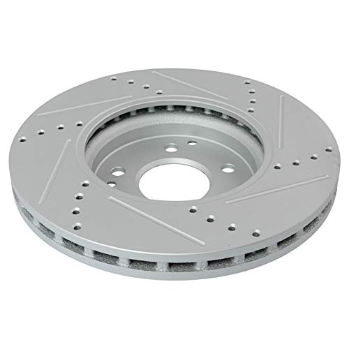 TRQ Performance Front & Rear Brake Rotors Set 4 Piece G-Coated Slotted X - style: BRA13977