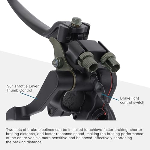 GOOFIT 7/8" Brake Lever Greaser Thumb Throttle Assembly Replacement for Taotao Alpha Baja Kazuma ATV Go Kart
