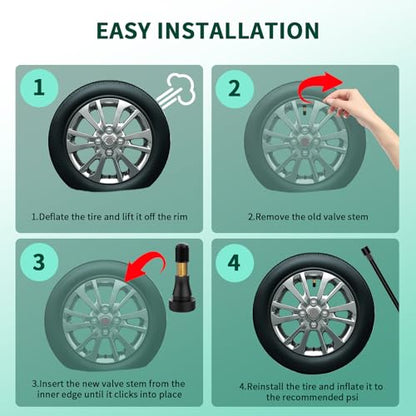 100PCS TR600HP Tire Valve Stems, High Pressure Brass Rubber Snap-in Tire Wheel Valve Stem for Most Car Auto Tires