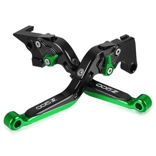 Z900 Motocycle Brake Clutch Levers Set Foldable Extendable - color: Brake Clutch Levers-green+black
