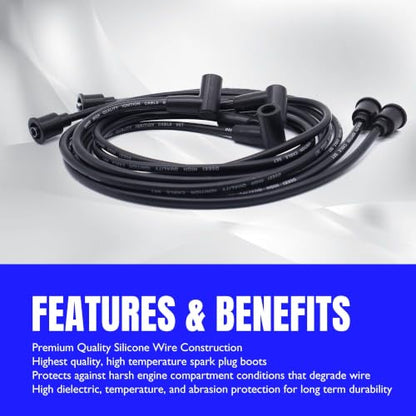 9N12287B 4 Cylinder Spark Plug Wire Set, Front Mount Distributors - style: 9N12259A