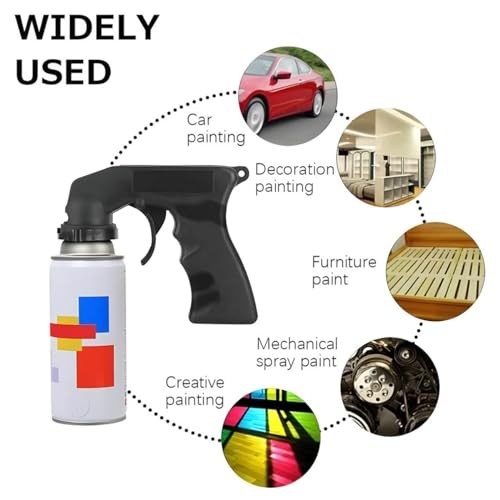BESULEN 2PCS Car Can Spray Handle, Auto Reusable Clip-On&Off Instant Converts Spray Adapter Paint Aerosol Sprayer with Full Grip Trigger Locking Collar for Painting Adhesives, Universal Fit (Yellow)