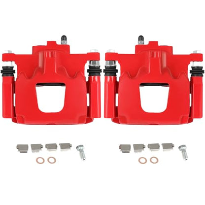 SCITOO 18B5046 18B5047 Rear Disc Brake Calipers Assembly W/Bracket Red - size: Rear[18B5046 & 18B5047]