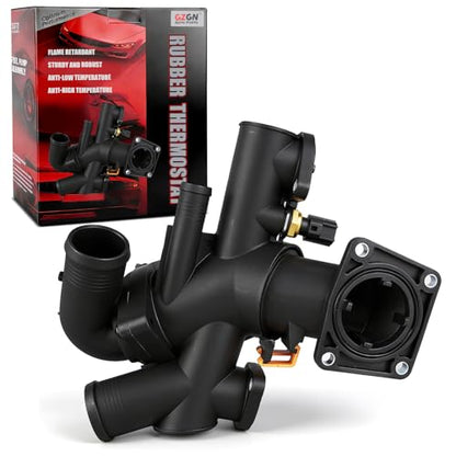 Engine Coolant Thermostat Housing Assembly Compatible with Jaguar S-Type 2003-2008,Vanden Plas,XJ8 2004-2009,XF 2009-2010,XK 2007-2009,Replaces#AJ811793 - size: AJ811793