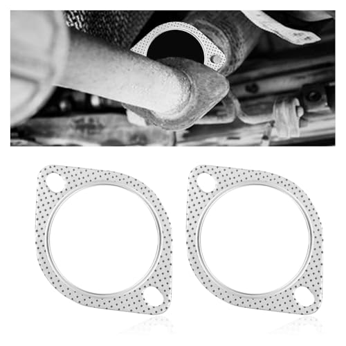 2PCS Car Exhaust Gasket,3.5" 2-Bolt Exhaust Flange Gasket Car Accessories,Professional Exhaust Manifold Gasket Made of High Temp Gasket Material (3.5 inch) - color: 3.5inch