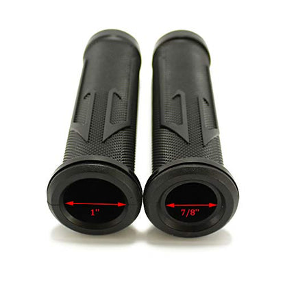 Black Motorcycle 7/8" Hand Grips Handle BAR Gel for Yamaha YZF 600 R1 R1M R6 R6S(Red) - color: Black