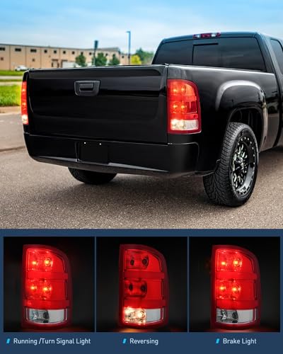 Nilight Taillight Assembly Compatible with 2007-2013 GMC Sierra 1500 - color: Passenger Side