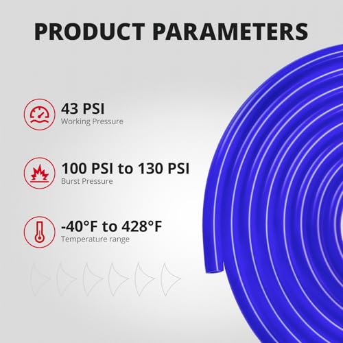 EVIL ENERGY 3/8 Silicone Vacuum Tubing Hose Line 10FT 130PSI Max Pressure Blue (10mm ID) - color: Blue, size: 3/8 10FT