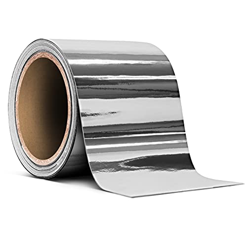 VViViD Gloss Silver Chrome Air-Release Vinyl Adhesive Tape Roll (3 Inch x 30ft) - color: Silver Chrome, size: 3" x 25ft