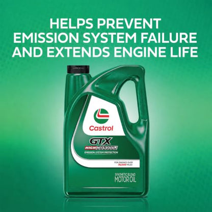 Castrol GTX High Mileage 5W-30 Synthetic Blend Motor Oil, 6 Gallon Epack - size: 6 Gallon, style: High Mileage