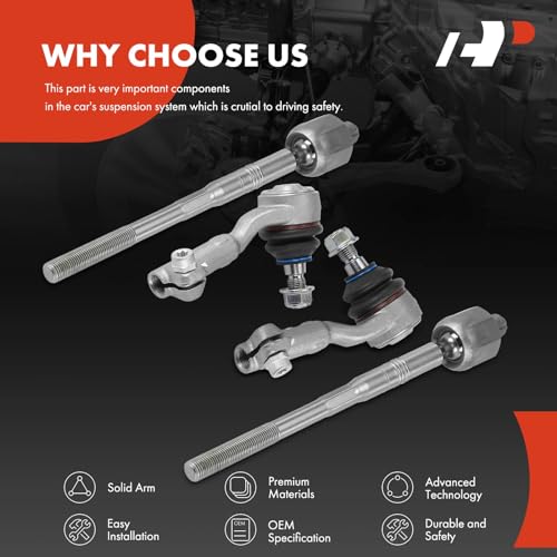 A-Premium Front Inner & Outer Tie Rod End Kit Fix Uneven Tire Wear