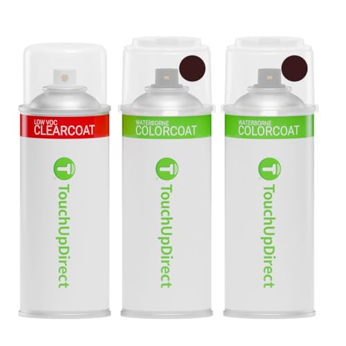 TouchUpDirect Car Paint Touch Up Spray Kit – Compatible with Chevrolet GLR/WA326E Black Cherry Metallic Tricoat Exact Match Auto Paint Kit with Car Color Spray and Clearcoat, for Repainting or Scratch Repair, Essential Kit - color: Black Cherry Metallic T