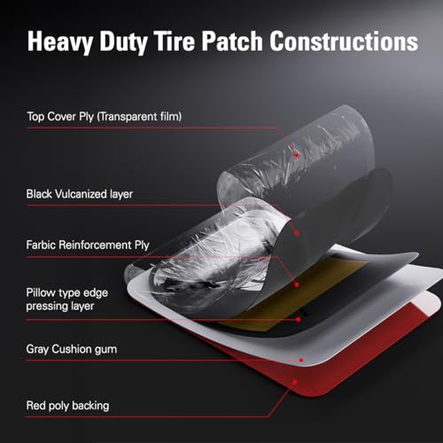 CKAuto 20 pcs Radial Tire Patches Heavy Duty 2-1/2" x 3-1/4" (65 x 80mm) - size: 2-1/2" x 3-1/4" (65 x 80mm) 20 PCS