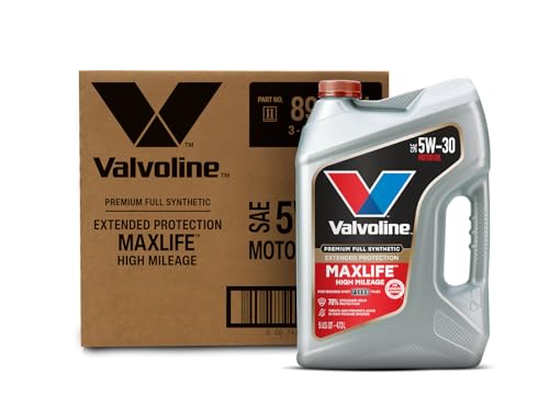 Valvoline Extended Protection High Mileage with Ultra MaxLife Technology 5W-30 Full Synthetic Motor Oil 5 QT, Case of 3 - size: 5 qt (Pack of 3), style: Premium Full Synthetic High Mileage