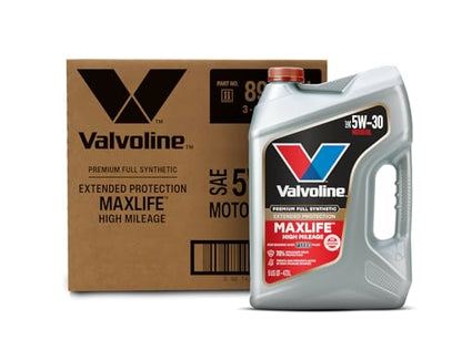 Valvoline Extended Protection High Mileage with Ultra MaxLife Technology 5W-30 Full Synthetic Motor Oil 5 QT, Case of 3 - size: 5 qt (Pack of 3), style: Premium Full Synthetic High Mileage