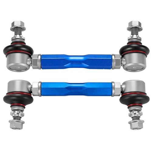 150mm-200mm Universal Adjustable Sway Bar End Links, Modified Aluminium Stabilizer Sway Bar End Link with M10 Stud and 12mm Spacer Washer