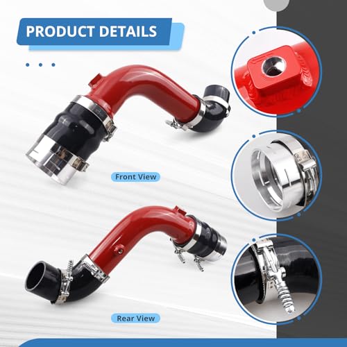 Turbo Intercooler Outlet Tube Cold Side Charge Pipe Compatible with 2017-2024 Ford Power Stroke 6.7L(Red) - color: Red