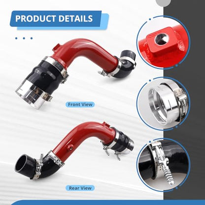 Turbo Intercooler Outlet Tube Cold Side Charge Pipe Compatible with 2017-2024 Ford Power Stroke 6.7L(Red) - color: Red