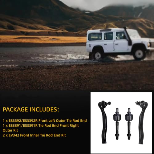 Front Outer Inner Tie Rods for Honda Accord 1994 1995 1996 1997 4pc - size: ES3392R ES3391R EV342