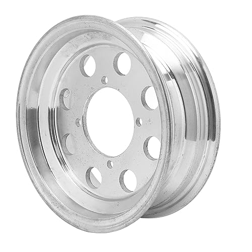 8in Motorcycle Front Cast Wheel Rim for 2.5‑8 Tires, Aluminium Alloy Polished Front Wheel Vacuum Rim Wheel for Monkey Z50 Q50 Front Wheel Replacement