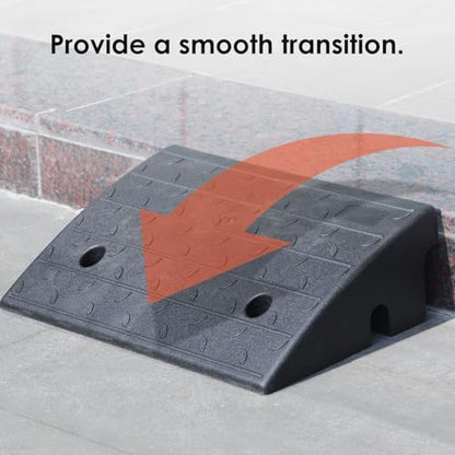 2 Pack 5" inch Rise Driveway Curb Ramps, 17"(L) x 11"(W) x 5"(H) Loading Ramps for Car, Pickup, Motorcycle, Truck, Heavy-Duty Rubber Kerb Ramps 6000 LBS Load Capacity (5" Rise - 2Pack) - size: 5" Rise - 2Pack