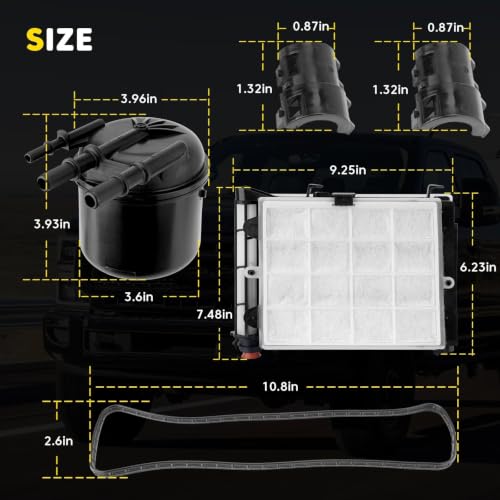 Fuel Filter Element 6.7 Diesel Compatible with 2017-2025 Ford F250 F350 F450 F550 Super Duty 6.7L Powerstroke, Fuel Filter Water Separator Kit Replace# FD-4624 FD-4625 HC3Z-9N184-B HC3Z-9N184-C