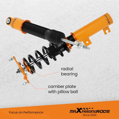 maXpeedingrods Coilovers for Volvo S70 1998-2000, for Volvo 850 1992-1997, Height Adjustable Coilovers Suspension Kit, Preset Damping Shock Absorber Struts, Amortiguador Lowering Kit Gold