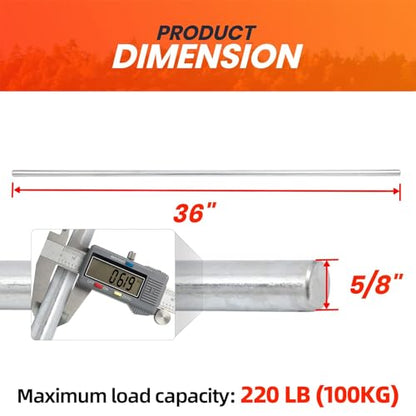 AR-PRO (2-Pack) 5/8” x 36” Zinc Plated Steel Rods Designed for Use as an Axle Shaft on Hand Trucks Dollies Wagons 4005BC Wheelbarrows - size: 5/8”x36”