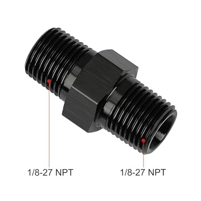 EVIL ENERGY 1/8" NPT Male to 1/8" NPT Male Thread Coupling Equal Hose Fitting Adapter Black Aluminum - size: 1/8 NPT
