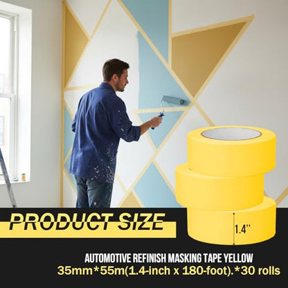 Frienda 30 Pack 1800 Total Yards Yellow Painters Tape Bulk