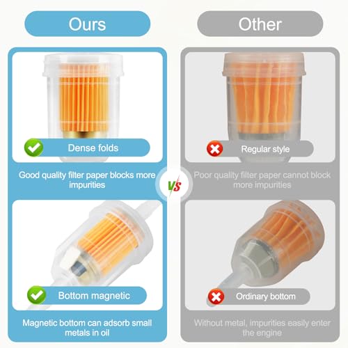 10Pcs 1/4 & 5/16 Inline Fuel Filter w/Magnet for Lawn Mower & Small Engine