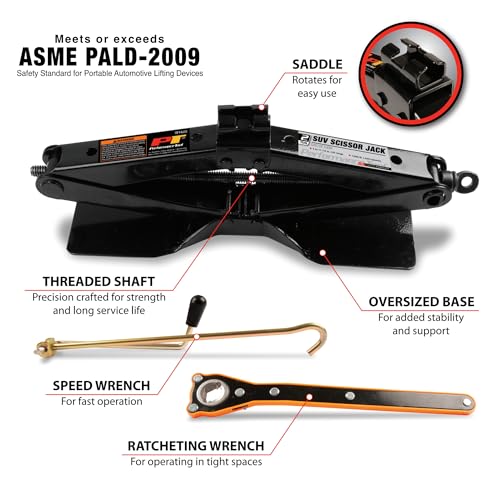 Performance Tool W1622 2 Ton SUV Scissor Jack with Ratchet Wrench - style: Scissor Jack