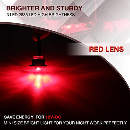 TMH 3/4 Inch Mount 10 pcs Amber + 10 pcs Red LED Clearance Bullet Side LED Marker Lights for Trailer Truck RV Car Bus Van (Pack of 20) - color: 10pcs Amber + 10pcs Red