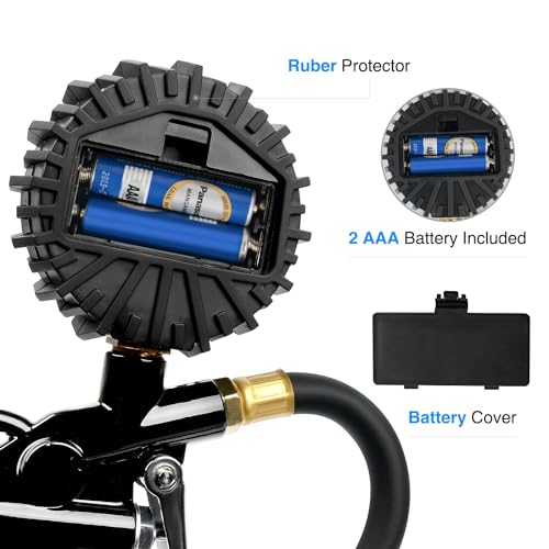 Nilight Digital Tire Inflator Portable Pressure Gauge 250 PSI Air Chuck - color: Tire Inflator Gauge Style 1