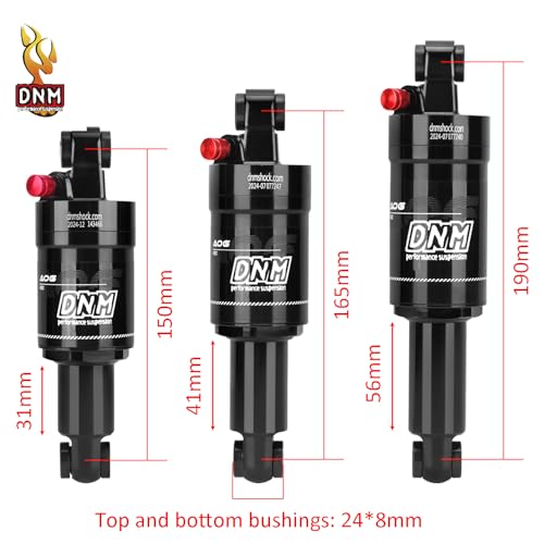 DNM AO-6 Mountain Bike Air Rear Shock AL 6061 Shock Body Adjustable Air Pressure 125mm (4.92") x 20mm / 150mm (5.90") x 31mm (150mm x 31mm (5.90mm" x1.22"))