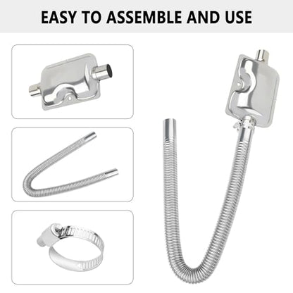 25mm/0.98" Diesel Heater Exhaust Pipe with Silencer Muffler,Stainless Steel Pipe for Car Modified Intake & Exhaust System,Universal Car Accessories Diesel Heater Hose Kit