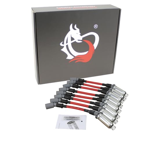 AIP Electronics Dragon FIRE Performance 10mm Spark Plug Wires Compatible with 1999-2019 GM Chevy GMC LS1 LS2 LS3 LS6 LS7 Vortec 4.8L 5.3L 6.0L LS1 100 ohm/ft, OE Heat Shield OEM Fit PWJ256