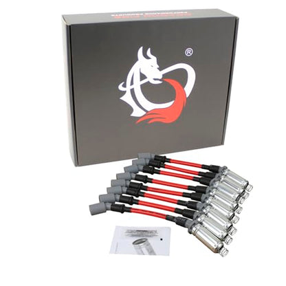 AIP Electronics Dragon FIRE Performance 10mm Spark Plug Wires Compatible with 1999-2019 GM Chevy GMC LS1 LS2 LS3 LS6 LS7 Vortec 4.8L 5.3L 6.0L LS1 100 ohm/ft, OE Heat Shield OEM Fit PWJ256